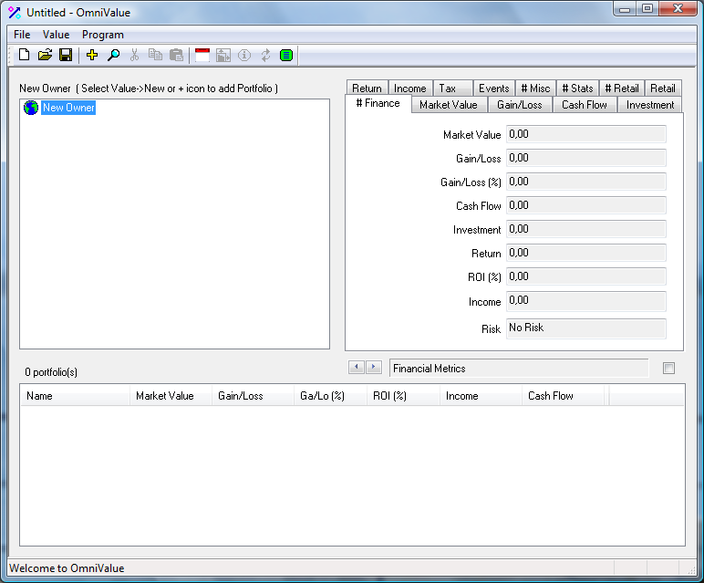 The user interface consists of 3 parts: the value explorer, the data panel, and the element list