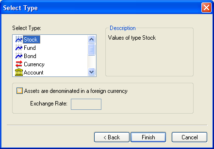 Select the type of assets that the portfolio will hold