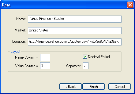 Define data for the Internet Query